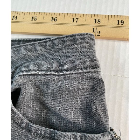 Simply Vera Wang Womens Grey Cotton Jeans with Zipper Pockets Size 16P Steampunk - Picture 9 of 10